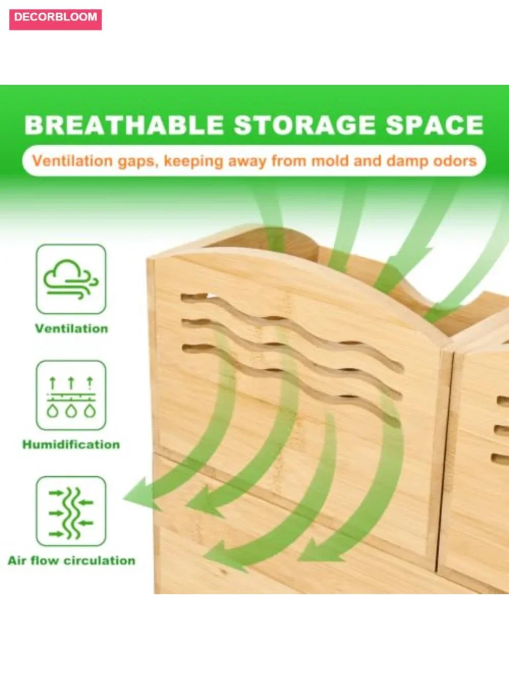 Bamboo Stackable Pantry Storage Bins Produce Baskets Set Kitchen Organizer